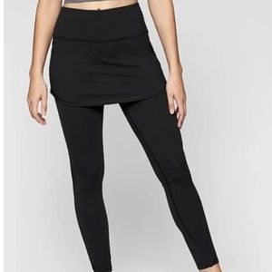 ATHLETA Skirted Leggings Women’s 1X Black Skort Yoga Tennis Workout Gym Pants